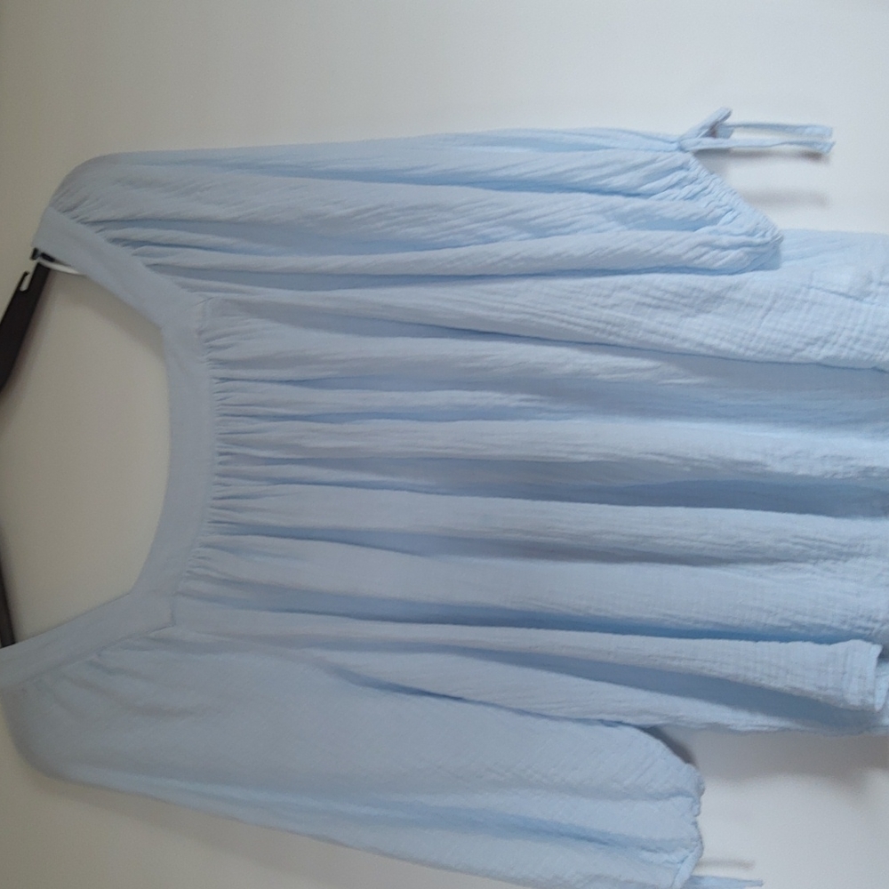 Light blue top